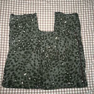 Aerie Green Leopard Pajama Pants